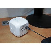 Load image into Gallery viewer, Sealey Extension Cable Cube 4 x 230V &amp; 2 x USB Sockets - 1.4M White
