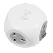 Load image into Gallery viewer, Sealey Extension Cable Cube 3 x 230V &amp; 3 x USB Sockets &amp; Wireless Charging Pad - 1.4M
