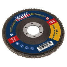 Load image into Gallery viewer, Sealey Flap Disc Aluminium Oxide 115mm - 22mm Bore 120Grit
