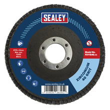 Load image into Gallery viewer, Sealey Flap Disc Zirconium 115mm (4-1/2&quot;) - 22mm Bore 40Grit
