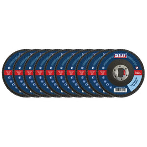 Sealey 60Grit Flap Discs Zirconium 115mm - 22mm Bore - Pack of 10