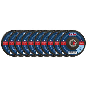 Sealey Assorted Grit Flap Discs Zirconium 115mm - 22mm Bore - Pack of 10