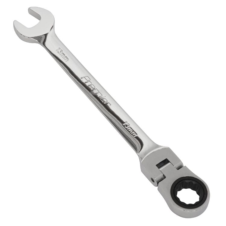 Sealey Flexi-Head Ratchet Combination Spanner 13mm (Premier)