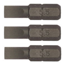Load image into Gallery viewer, Teng Bit 5.5 x 0.8mm Flat 25mm 1/4" Hex Drive 3pcs
