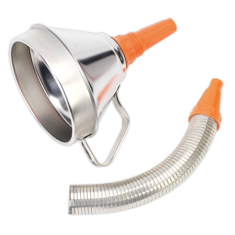 Sealey Funnel Metal, Flexible Spout & Filter 160mm (6