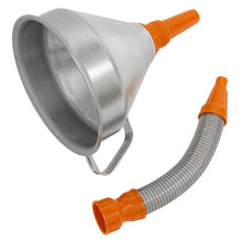 Load image into Gallery viewer, Sealey Funnel Metal, Flexible Spout &amp; Filter 200mm (8&quot;)
