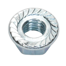 Load image into Gallery viewer, Sealey Flange Nut Serrated DIN 6923 - M6 Zinc - Pack of 100
