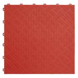 Sealey Polypropylene Floor Tile 400 x 400mm - Red Treadplate - Pack of 9