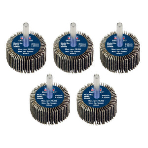 Sealey Flap Wheel 40 x 20mm - 6mm Shaft - 40Grit - Pack of 5