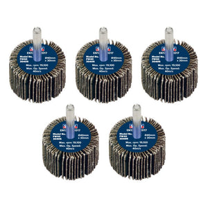 Sealey Flap Wheel 40 x 30mm - 6mm Shaft - 40Grit - Pack of 5