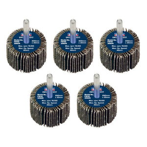 Sealey Flap Wheel 40 x 30mm - 6mm Shaft - 60Grit - Pack of 5