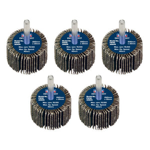 Sealey Flap Wheel 40 x 30mm - 6mm Shaft - Assorted Grit - Pack of 5