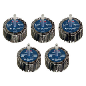 Sealey Flap Wheel 50 x 25mm - 6mm Shaft - Assorted Grit - Pack of 5