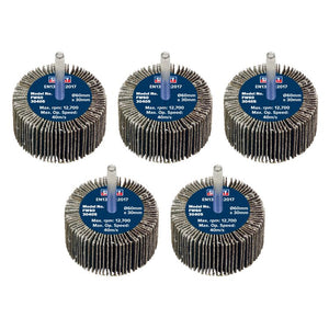 Sealey Flap Wheel 60 x 30mm - 6mm Shaft - 40Grit - Pack of 5