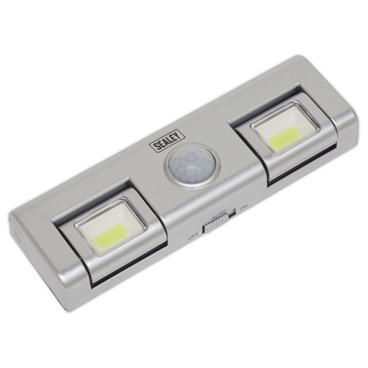 Sealey Auto Light 1W COB LED, PIR Sensor 3 x AA Cell