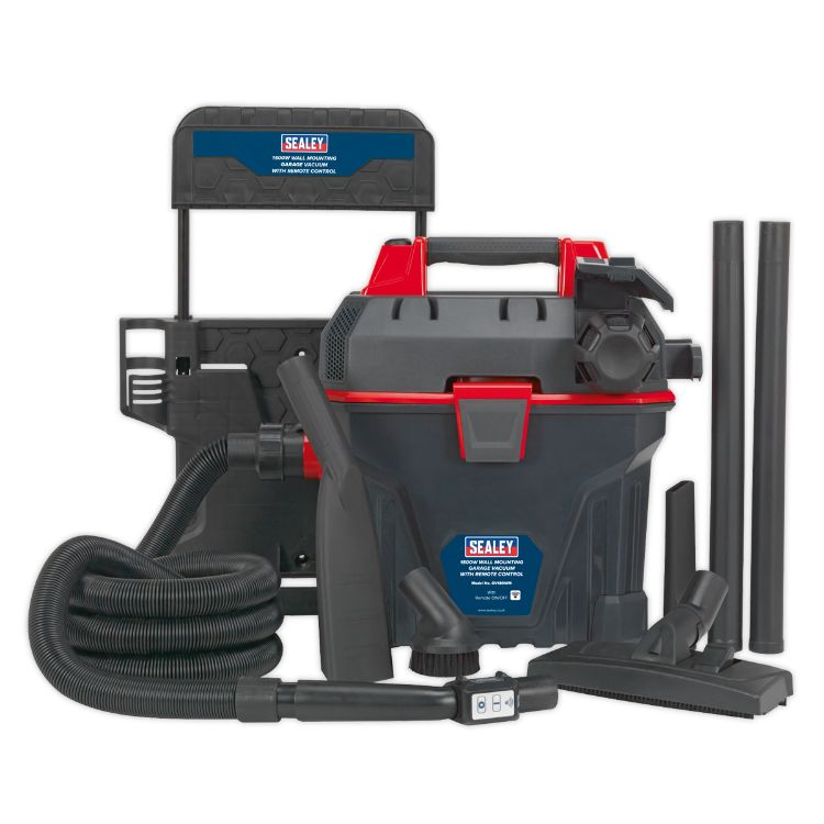 Sealey Garage Vacuum 1500W, Remote Control - Wall Mounting