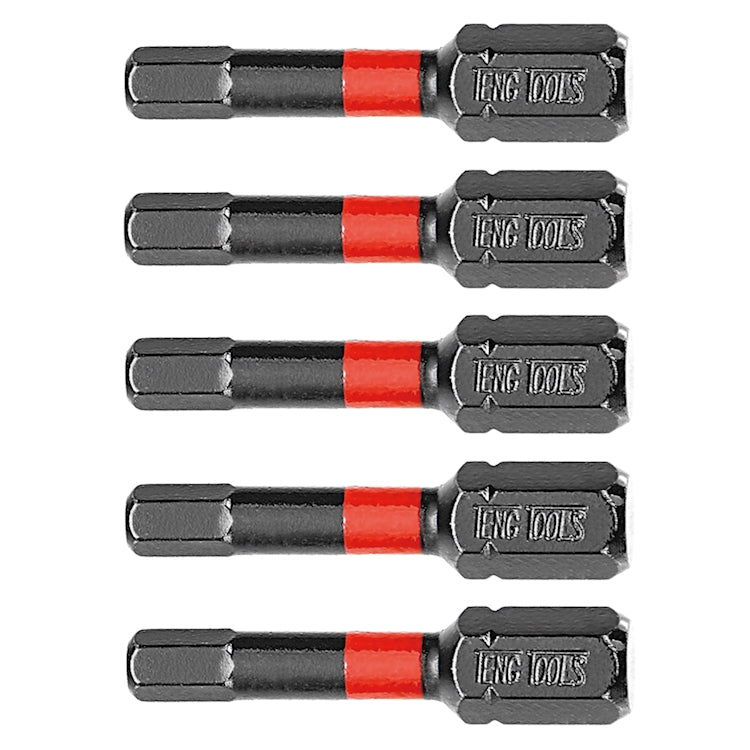 Teng Impact Bit 30mm Long 6mm Hex 5pcs