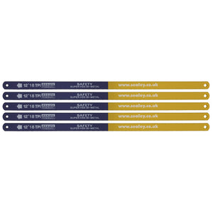 Sealey Hacksaw Blade 300mm (12") HSS Bi-Metal 18tpi - Pack of 5
