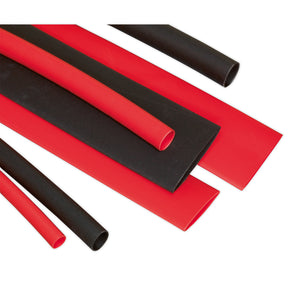 Sealey Heat Shrink Tubing Assortment 95pc 100mm (4") Black & Red