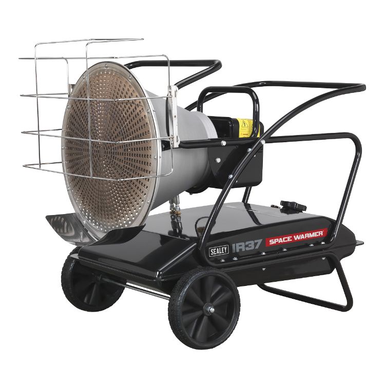 Sealey Infrared Space Warmer Paraffin/Kerosene/Diesel Heater, Wheels 125,000Btu/hr