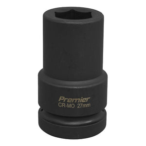 Sealey Impact Socket 27mm 1" Drive Deep (Premier) - 6pt