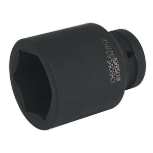 Sealey Impact Socket 52mm 1" Drive Deep (Premier) - 6pt