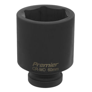 Sealey Impact Socket 60mm 1" Drive Deep (Premier) - 6pt