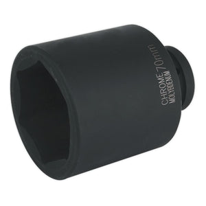Sealey Impact Socket 70mm 1" Drive Deep (Premier) - 6pt