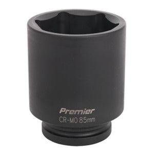 Sealey Impact Socket 85mm 1" Drive Deep (Premier) - 6pt