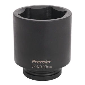 Sealey Impact Socket 90mm 1" Drive Deep (Premier) - 6pt