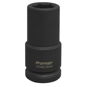 Sealey Impact Socket 24mm 3/4" Drive Deep (Premier) - 6pt