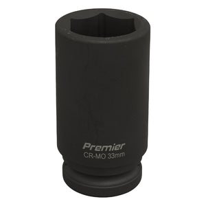 Sealey Impact Socket 33mm 3/4" Drive Deep (Premier) - 6pt