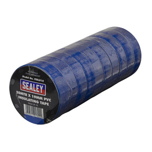 Sealey PVC Insulating Tape 19mm x 20M Blue - Pack of 10