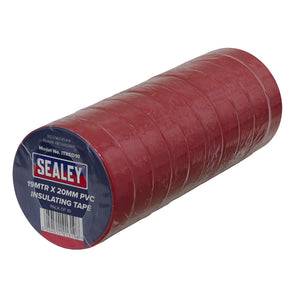Sealey PVC Insulating Tape 19mm x 20M Red - Pack of 10