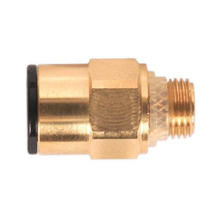 Sealey Brass SuperThread Straight Adaptor 8mm x 1/8