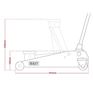 Sealey Lifting Kit 5pc 2 Tonne (Inc Jack, Axle Stands, Creeper, Chocks & Wrench)