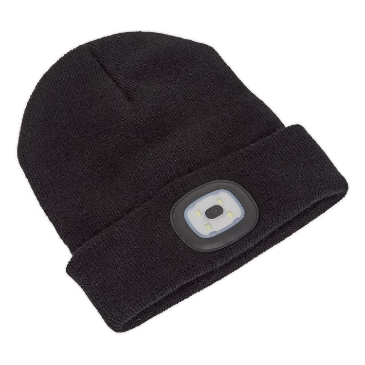 Sealey Beanie Hat 1W SMD LED USB Rechargeable