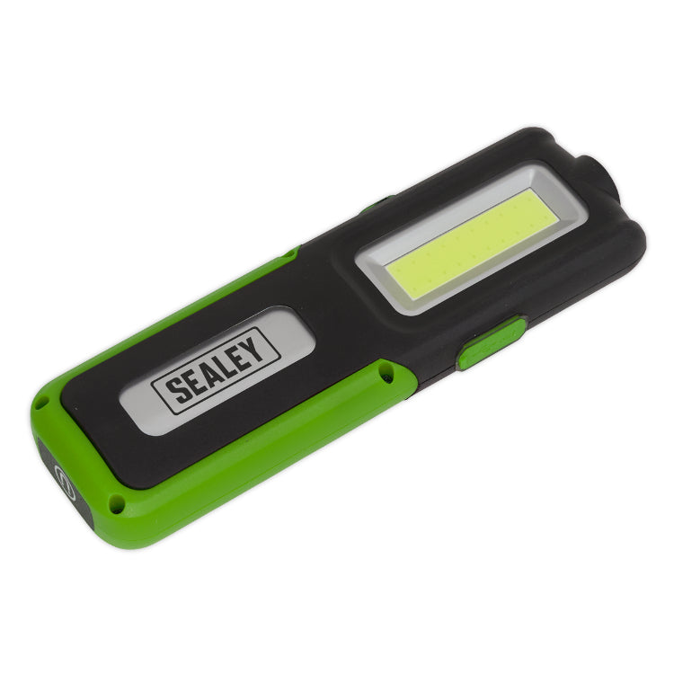 Sealey Rechargeable Inspection Light 5W COB & 3W SMD LED, Power Bank - Green