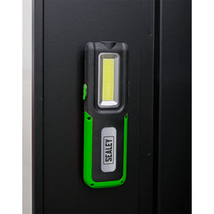 Sealey Rechargeable Inspection Light 5W COB & 3W SMD LED, Power Bank - Green