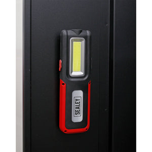 Sealey Rechargeable Inspection Light 5W COB & 3W SMD LED, Power Bank - Red
