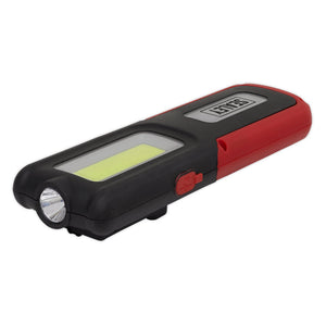 Sealey Rechargeable Inspection Light 5W COB & 3W SMD LED, Power Bank - Red