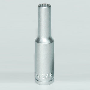 Teng Socket 1/4" Drive Deep AF 3/16" - 12pt