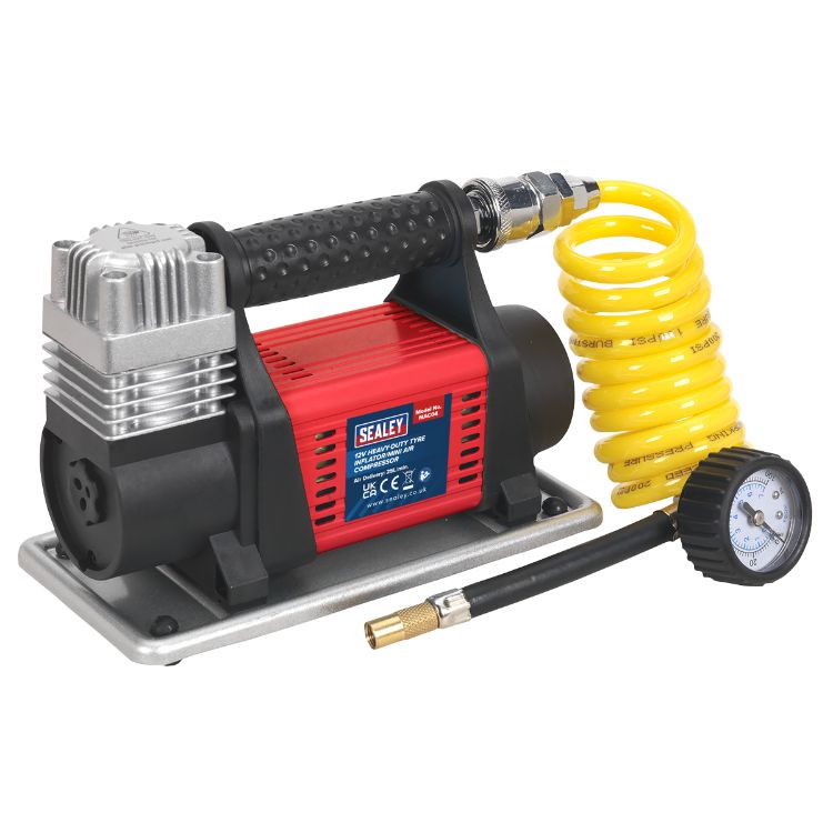 Sealey Tyre Inflator/Mini Air Compressor 12V Heavy-Duty (MAC04)