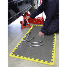 Load image into Gallery viewer, Sealey Interlocking EVA Foam Workshop Mat Set 1240 x 1825mm, Hi-Vis Edges
