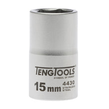 Load image into Gallery viewer, Teng Socket 1/2&quot; Drive 15mm Stainless - 6pt
