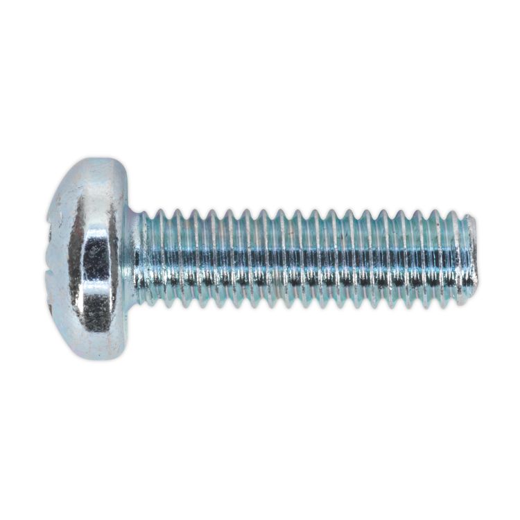 Sealey Machine Screw DIN 7985Z - M6 x 20mm Pan Head Pozi Zinc - Pack of 50