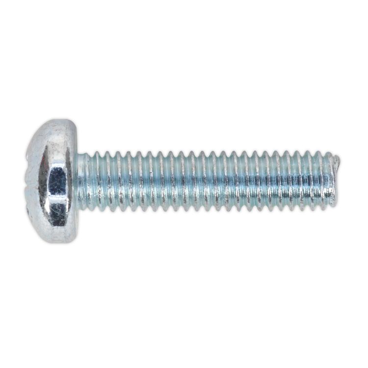 Sealey Machine Screw DIN 7985Z - M6 x 25mm Pan Head Pozi Zinc - Pack of 50