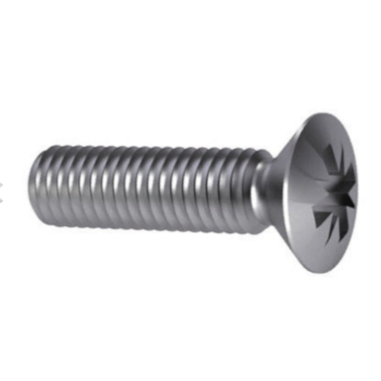 Machine Screw M8 Raised Countersunk - Pozi DIN 966