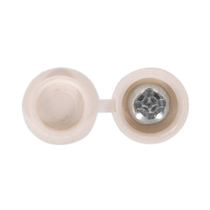 Sealey Numberplate Screw, Flip Cap 4.2 x 19mm White - Pack of 50