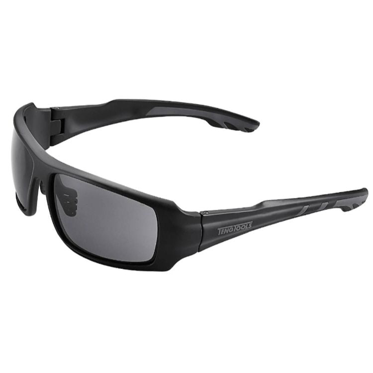 Teng Black Frame Glasses - Grey/Smoke Lens